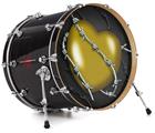 Vinyl Decal Skin Wrap for 22" Bass Kick Drum Head Barbwire Heart Yellow - DRUM HEAD NOT INCLUDED
