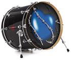 Vinyl Decal Skin Wrap for 22" Bass Kick Drum Head Barbwire Heart Blue - DRUM HEAD NOT INCLUDED