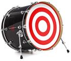 Vinyl Decal Skin Wrap for 22" Bass Kick Drum Head Bullseye Red and White - DRUM HEAD NOT INCLUDED