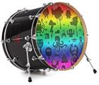 Vinyl Decal Skin Wrap for 22" Bass Kick Drum Head Cute Rainbow Monsters - DRUM HEAD NOT INCLUDED