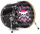 Vinyl Decal Skin Wrap for 22" Bass Kick Drum Head Pink Bow Skull - DRUM HEAD NOT INCLUDED