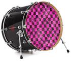 Vinyl Decal Skin Wrap for 22" Bass Kick Drum Head Pink Checkerboard Sketches - DRUM HEAD NOT INCLUDED