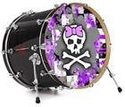 Vinyl Decal Skin Wrap for 22" Bass Kick Drum Head Purple Princess Skull - DRUM HEAD NOT INCLUDED