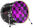 Vinyl Decal Skin Wrap for 22" Bass Kick Drum Head Purple Star Checkerboard - DRUM HEAD NOT INCLUDED