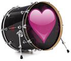 Vinyl Decal Skin Wrap for 22" Bass Kick Drum Head Glass Heart Grunge Hot Pink - DRUM HEAD NOT INCLUDED