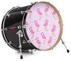 Vinyl Decal Skin Wrap for 22" Bass Kick Drum Head Flamingos on Pink - DRUM HEAD NOT INCLUDED