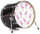 Vinyl Decal Skin Wrap for 22" Bass Kick Drum Head Flamingos on White - DRUM HEAD NOT INCLUDED