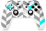 Skin Decal Wrap works with Original Google Stadia Controller Chevrons Gray And Aqua Skin Only CONTROLLER NOT INCLUDED