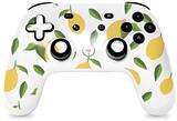 Skin Decal Wrap works with Original Google Stadia Controller Lemon Leaves White Skin Only CONTROLLER NOT INCLUDED