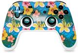 Skin Decal Wrap works with Original Google Stadia Controller Beach Flowers 02 Blue Medium Skin Only CONTROLLER NOT INCLUDED