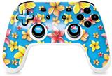 Skin Decal Wrap works with Original Google Stadia Controller Beach Flowers Blue Medium Skin Only CONTROLLER NOT INCLUDED