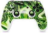 Skin Decal Wrap works with Original Google Stadia Controller Liquid Metal Chrome Neon Green Skin Only CONTROLLER NOT INCLUDED
