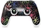 Skin Decal Wrap works with Original Google Stadia Controller Kearas Flowers on Black Skin Only CONTROLLER NOT INCLUDED