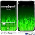 iPod Touch 2G & 3G Skin - Fire Flames Green