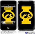 iPod Touch 2G & 3G Skin - Iowa Hawkeyes Tigerhawk Oval 02 Gold on Black
