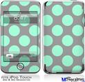 iPod Touch 2G & 3G Skin - Kearas Polka Dots Mint And Gray