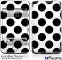 iPod Touch 2G & 3G Skin - Kearas Polka Dots White And Black