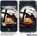 iPod Touch 2G & 3G Skin - Halloween Jack O Lantern and Cemetery Kitty Cat
