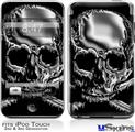 iPod Touch 2G & 3G Skin - Chrome Skull on Black