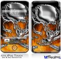 iPod Touch 2G & 3G Skin - Chrome Skull on Fire