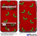 iPod Touch 2G & 3G Skin - Holly Leaves on Red