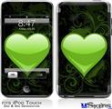 iPod Touch 2G & 3G Skin - Glass Heart Grunge Green
