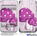iPod Touch 2G & 3G Skin - Mushrooms Hot Pink