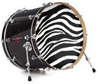 Vinyl Decal Skin Wrap for 20" Bass Kick Drum Head Zebra - DRUM HEAD NOT INCLUDED