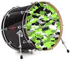 Vinyl Decal Skin Wrap for 20" Bass Kick Drum Head WraptorCamo Digital Camo Neon Green - DRUM HEAD NOT INCLUDED