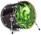 Vinyl Decal Skin Wrap for 20" Bass Kick Drum Head Liquid Metal Chrome Neon Green - DRUM HEAD NOT INCLUDED