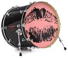 Vinyl Decal Skin Wrap for 20" Bass Kick Drum Head Big Kiss Black on Pink - DRUM HEAD NOT INCLUDED