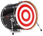 Vinyl Decal Skin Wrap for 20" Bass Kick Drum Head Bullseye Red and White - DRUM HEAD NOT INCLUDED
