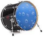 Decal Skin works with most 24" Bass Kick Drum Heads Bubbles Blue - DRUM HEAD NOT INCLUDED