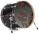 Decal Skin works with most 24" Bass Kick Drum Heads Car Wreck - DRUM HEAD NOT INCLUDED
