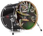 Decal Skin works with most 24" Bass Kick Drum Heads Dimensions - DRUM HEAD NOT INCLUDED