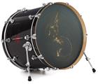 Decal Skin works with most 24" Bass Kick Drum Heads Flame - DRUM HEAD NOT INCLUDED