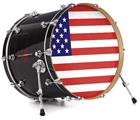 Decal Skin works with most 24" Bass Kick Drum Heads USA American Flag 01 - DRUM HEAD NOT INCLUDED