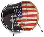 Decal Skin works with most 24" Bass Kick Drum Heads Painted Faded and Cracked USA American Flag - DRUM HEAD NOT INCLUDED