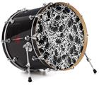 Decal Skin works with most 24" Bass Kick Drum Heads Scattered Skulls Black - DRUM HEAD NOT INCLUDED
