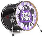 Decal Skin works with most 24" Bass Kick Drum Heads Cartoon Skull Purple - DRUM HEAD NOT INCLUDED