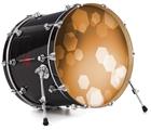 Decal Skin works with most 24" Bass Kick Drum Heads Bokeh Hex Orange - DRUM HEAD NOT INCLUDED