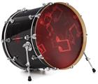 Decal Skin works with most 24" Bass Kick Drum Heads Bokeh Music Red - DRUM HEAD NOT INCLUDED