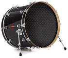 Decal Skin works with most 24" Bass Kick Drum Heads Diamond Plate Metal 02 Black - DRUM HEAD NOT INCLUDED