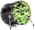 Decal Skin works with most 24" Bass Kick Drum Heads WraptorCamo Digital Camo Neon Green - DRUM HEAD NOT INCLUDED