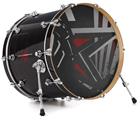 Decal Skin works with most 24" Bass Kick Drum Heads Baja 0023 Red Dark - DRUM HEAD NOT INCLUDED