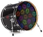Decal Skin works with most 24" Bass Kick Drum Heads Rainbow Lips Black - DRUM HEAD NOT INCLUDED