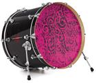 Decal Skin works with most 24" Bass Kick Drum Heads Folder Doodles Fuchsia - DRUM HEAD NOT INCLUDED