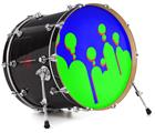 Decal Skin works with most 24" Bass Kick Drum Heads Drip Blue Green Red - DRUM HEAD NOT INCLUDED