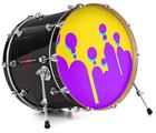 Decal Skin works with most 24" Bass Kick Drum Heads Drip Purple Yellow Teal - DRUM HEAD NOT INCLUDED