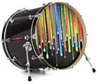 Decal Skin works with most 24" Bass Kick Drum Heads Color Drops - DRUM HEAD NOT INCLUDED